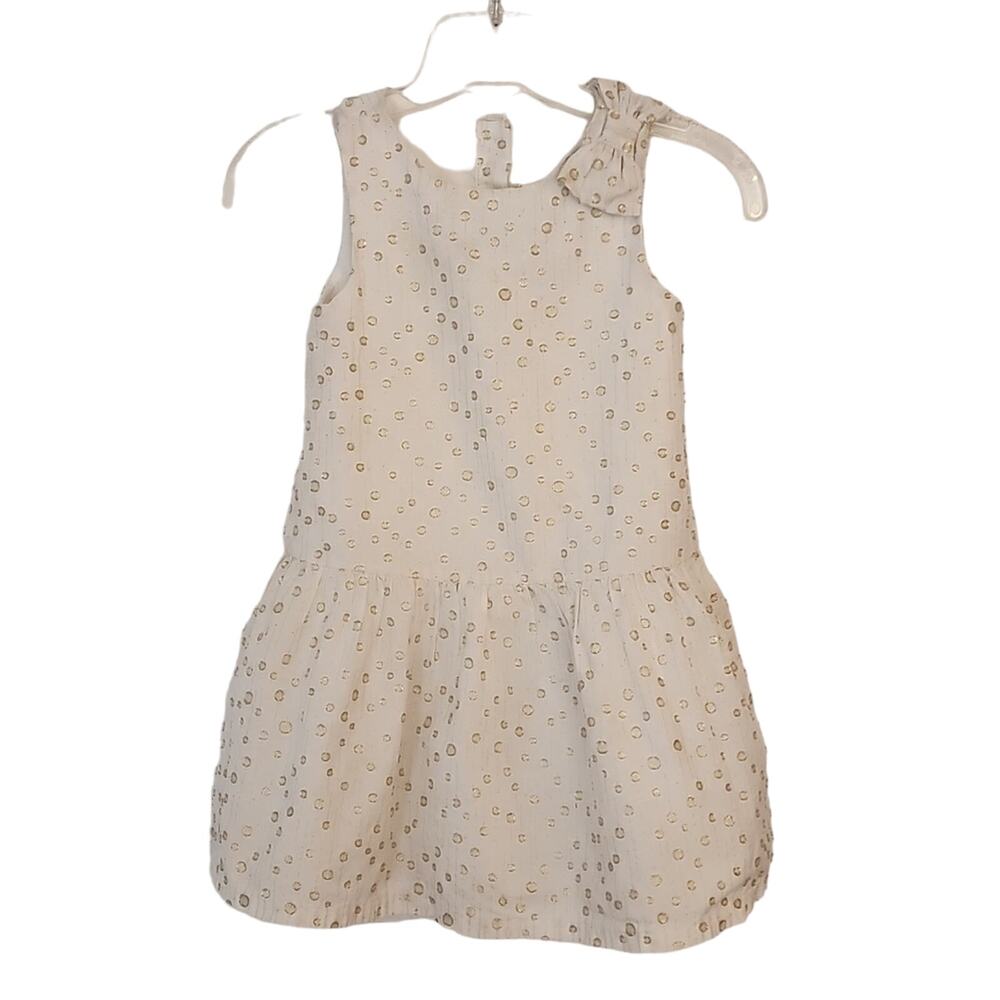 Gymboree 3t Ivory dress with gold spots, 3t